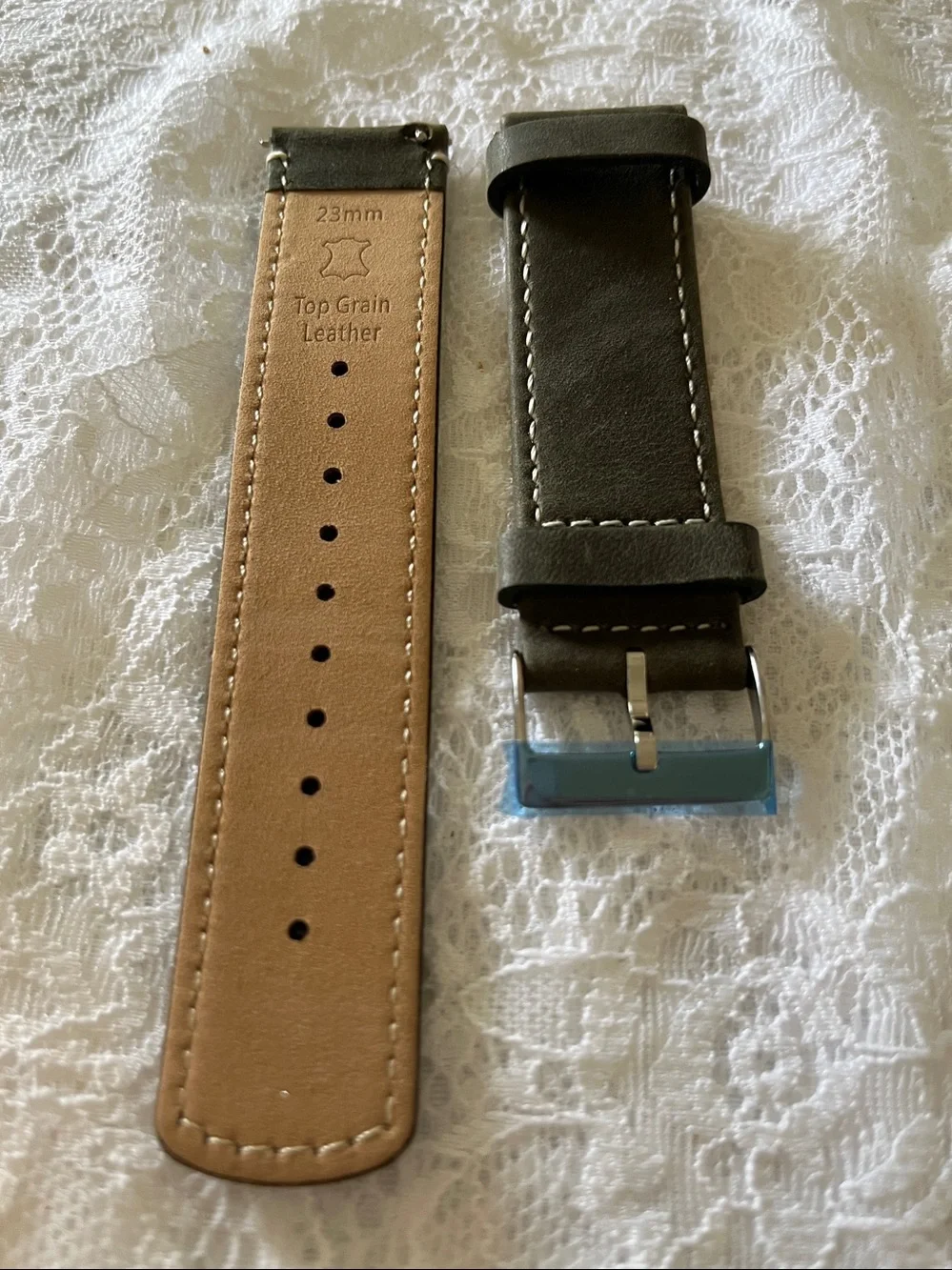 Olive Green Leather Watch Strap - Men’s Accessory